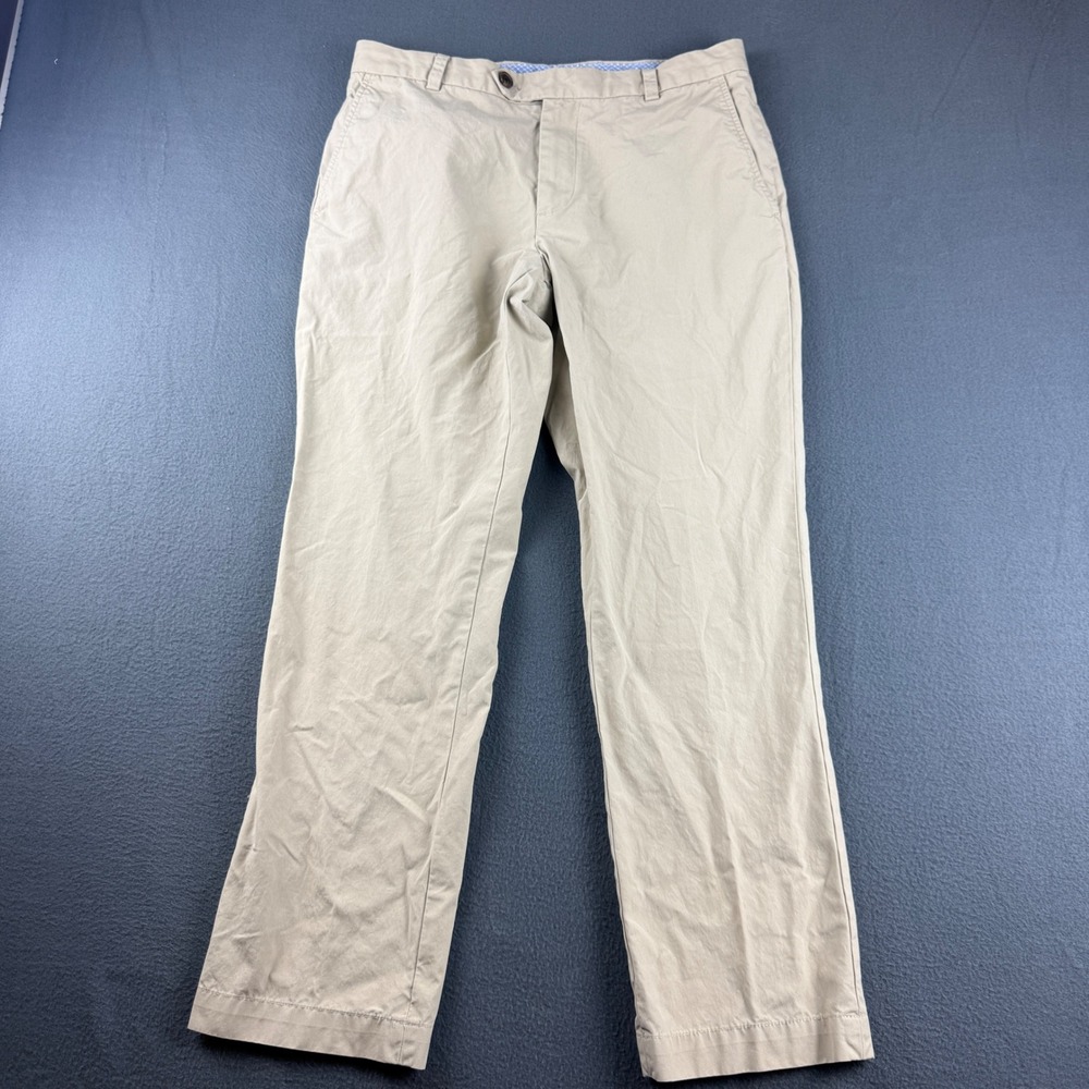 Brooks Brothers Milano Pants Men's 33x30 Beige Fit Supima Cotton Chino Trousers